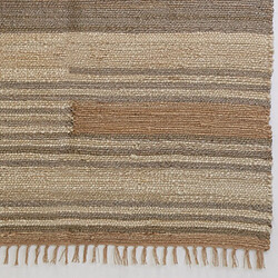 Aubry Gaspard Tapis en jute naturel et coton naturel et teinté Ethnique Naturel et gris - 120 x 180 cm.