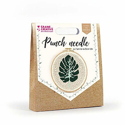 Graines Creatives 2 coffrets punch needle - Feuille tropicale Ø 20 cm