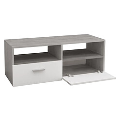 Avis ML-Design Meuble bas TV en agglomeré MDF buffet blanc / gris matériel montage 95x36x35 cm