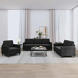 Maison Chic Ensemble de canapés 3 pcs, Canapé droit Sofa pour Salon noir velours -GKD495253