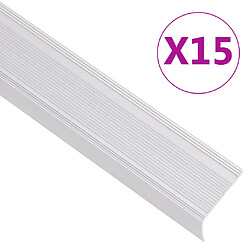 vidaXL Nez de marche aluminium 15 pcs - Argenté