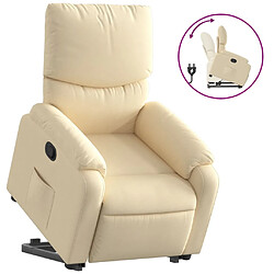 vidaXL Fauteuil inclinable Crème Tissu