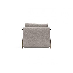 Acheter Inside 75 Fauteuil convertible lit 90 cm ILB 500 chêne fumé tissu Corocco Warm Grey