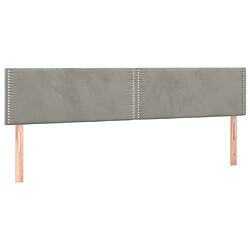 Avis vidaXL Tête de lit à LED Gris clair 200x5x78/88 cm Velours