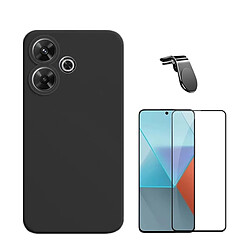 NIS Kit Film Verre 5D Full Cover + Couverture Silicone + Support Magnétique L Redmi 13 Noir