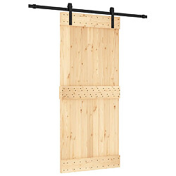 vidaXL Porte coulissante et kit de quincaillerie 90x210 cm pin massif