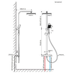 Auralum max Élégant Colonne de Douche Thermostatique Ensemble de Douche Thermostat avec Mitigeur Réglable en Hauteur Système de Douche - EU Modèle