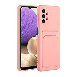 Coque en TPU Flexible bien protégé avec porte-carte rose pour votre Samsung Galaxy A32 5G