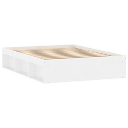 Maison Chic Lit adulte - Lit simple Cadre de lit,Structure du lit Contemporain blanc 135x190 cm double -MN90865 pas cher