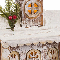 BigBuy Home Accesoires pour crèche de Noël Naturel Église 22 X 11 X 36 CM