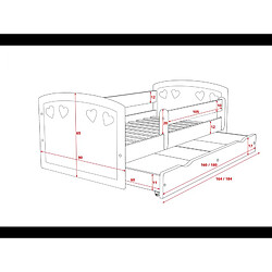 Lit Julie blanc tiroir et matelas inclus 160/80