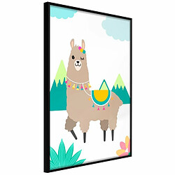 Paris Prix Affiche Murale Encadrée Playful Llama 20 x 30 cm Noir