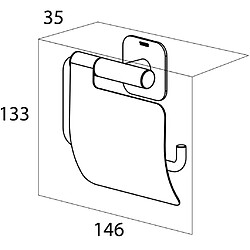 Tiger Porte-papier toilette Colar avec couvercle Argenté 1314030946 pas cher