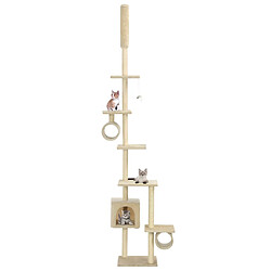 vidaXL Arbre à chat avec griffoirs en sisal 260 cm Beige