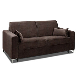 Inside 75 Canapé convertible express JACKSON 120cm comfort BULTEX® 12cm sommier lattes RENATONISI tweed marron chocolat