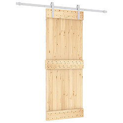 vidaXL Porte coulissante et kit de quincaillerie 80x210 cm pin massif