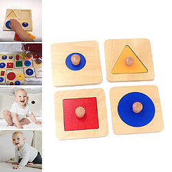 Forme De Géométrie En Bois Tri Correspondant Puzzle Amusant Compétence Moteur Jouets Style B pas cher