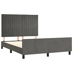 Acheter Maison Chic Lit adulte - Cadre Structure de lit avec tête de lit Contemporain Gris foncé 140x190 cm Velours -MN95085