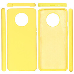 Wewoo Coque Pour OnePlus 7T couleur unie silicone liquide antichoc pleine couverture étui de protection jaune