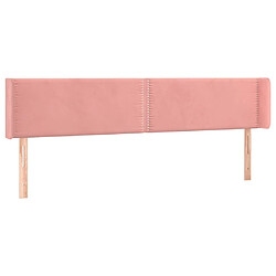 vidaXL Tête de lit avec oreilles Rose 163x16x78/88 cm Velours