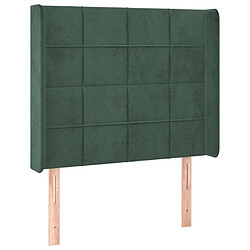 Maison Chic Tête de lit moderne avec oreilles pour chambre - Décoration de lit Vert foncé 103x16x118/128 cm Velours -MN23482