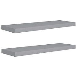 vidaXL Étagères murales flottantes 2 pcs gris 80x23,5x3,8 cm MDF