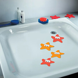 Spirella Lot de 5 Stickers figurines antidérapantes de douche ou baignoire PVC STARFY 13x12,4cm Rouge