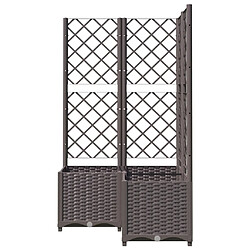 Acheter Maison Chic Jardinière,Bac à fleurs avec treillis - pot de fleur Marron 80x80x136 cm PP -GKD91201