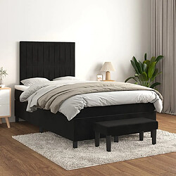 Avis Maison Chic Lit adulte- Lit + matelas,Sommier à lattes de lit avec matelas noir 120x190 cm velours -GKD30890