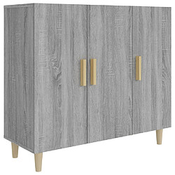 vidaXL Buffet sonoma gris 90x34x80 cm bois d'ingénierie