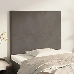 Maison Chic Lot de 2 Têtes de lit design pour chambre - Décoration de lit Gris foncé 80x5x78/88 cm Velours -MN96382