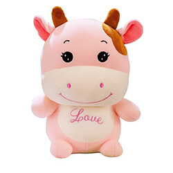 Universal 25cm mignonne rose jaune poupée de dessin animé amour vache oreiller peluche jouet drôle oreiller Saint Valentin mignonne peluche enfant fille cadeau | oreiller en peluche (rose)