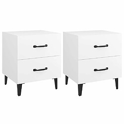 Maison Chic Lot de 2 Tables de chevet - Tables de Nuit Blanc 40x35x47,5 cm