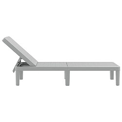 Maison Chic Chaise longue, Transat gris 159x57x83,5 cm polypropylène pas cher