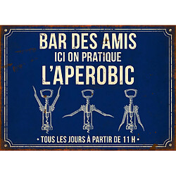 Antic Line Creations Plaque en métal humour 21 x 15 cm Bar des amis....