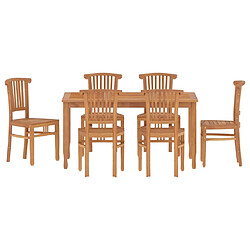 vidaXL Ensemble à manger de jardin 7 pcs Bois de teck solide