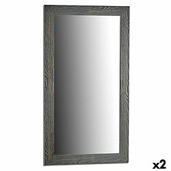 Gift Decor Miroir mural Gris Bois verre 75,5 x 135,5 x 1,5 cm (2 Unités)