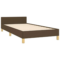 Maison Chic Lit adulte - Cadre Structure de lit avec tête de lit Contemporain Marron foncé 90x200 cm Tissu -MN75080 pas cher