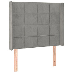 Avis Maison Chic Tête de lit scandinave à LED,meuble de chambre Gris clair 103x16x118/128 cm Velours -MN89229