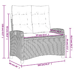 vidaXL Ensemble à manger de jardin coussins 4 pcs beige résine tressée pas cher