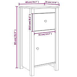 vidaXL Buffet 40x35x80 cm bois massif de pin pas cher