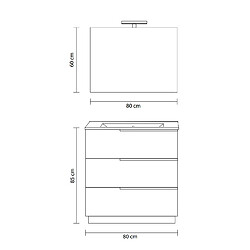 Acheter Kiamami Valentina MEUBLE SUR PIED 80CM GRIS AVEC MIROIR 80X60 AVEC LAMPE| NEW YORK