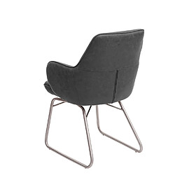 Avis Mendler Chaise de salle à manger HWC-G72, fauteuil, mécanisme basculant, tissu, acier inox brossè ~ gris