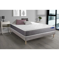 ACTISOM Ensemble matelas ACTIMEMO DREAM mémoire de forme 160x200 cm 5zones de confort + sommier KIT gris