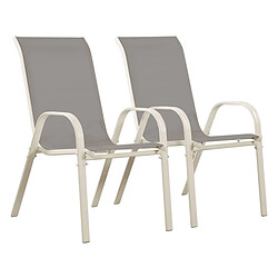 Habitat Et Jardin Fauteuil jardin Textilène Cordoba - Phoenix - Gris clair - Lot de 2