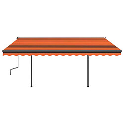 Avis vidaXL Auvent automatique rétractable poteaux 4x3,5 m Orange marron