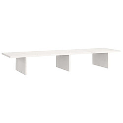 vidaXL Support de moniteur Blanc 100x27x15 cm Bois de pin solide