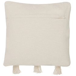 Beliani Coussin THONDI Coton 45 x 45 cm À rayure Beige pas cher