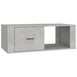 vidaXL Table basse Gris béton 100x50,5x35 cm Bois d'ingénierie