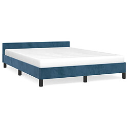 vidaXL Cadre de lit sans matelas bleu foncé 140x200 cm velours